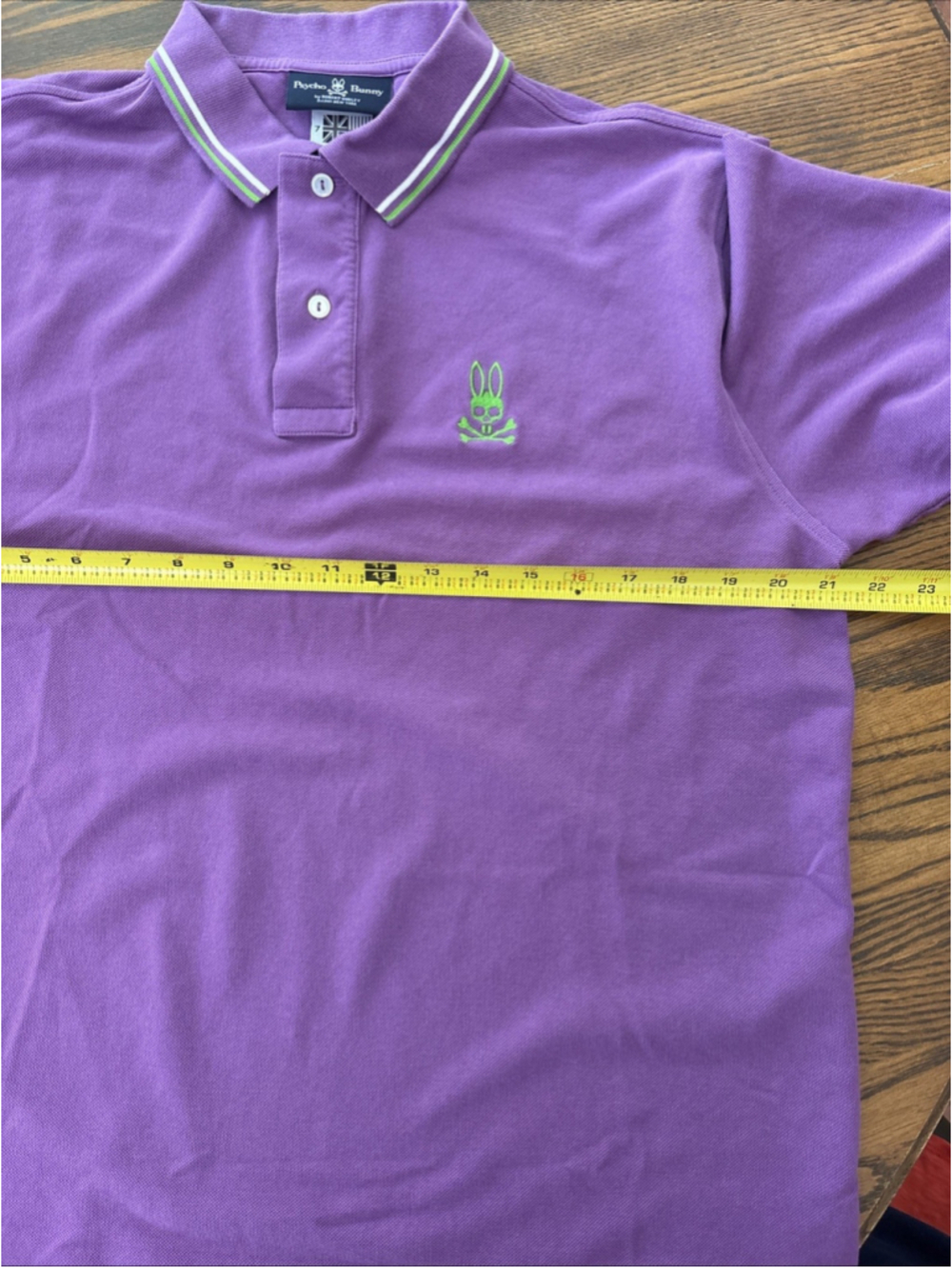 Psycho Bunny Mens pima Cotton Short Sleeve Polo Shirt Purple Size 7 - Picture 6 of 9